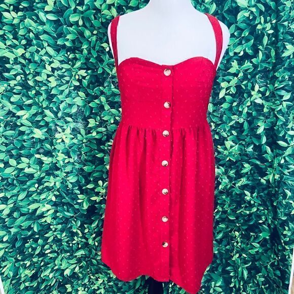 Red casual cute holidays dress plus size 0XL - Picture 2 of 14